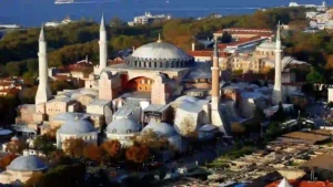 Ekranlarda, Ayasofya üzerine tartışmaları gündeme getirenlerin, Stefanos Yerasimos‘un, “Türk Metinlerinde