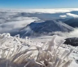 Hasan Dağı karla kaplandı